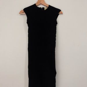 Black tight midi cocktail dress Torn by Ronny Kobo